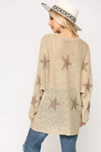 Load image into Gallery viewer, GiGio Sheer Lightweight Sweater with Star Pattern in Sand Top Gigio   
