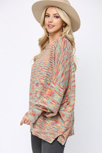 GiGio Multicolor Sweater in Pink and Mint Mix Sweaters Gigio   