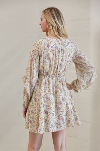 GiGio Sand Floral Printed Dress Dress Gigio   