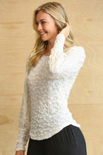 Load image into Gallery viewer, GiGio Textured Knit Top with Back Keyhole in Off White Top Gigio   
