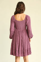 Load image into Gallery viewer, GiGio Textured Dress with Ruching in Dusty Taro Dress Gigio   
