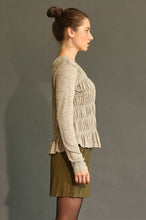 Load image into Gallery viewer, GiGio Smocked and Ruched Top in Oatmeal Top Gigio   
