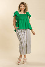 Load image into Gallery viewer, Umgee Kelly Green Smocked Poplin Top Shirts &amp; Tops Umgee   
