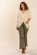 Load image into Gallery viewer, Umgee Satin Top with Front Knot in Champagne Top Umgee   
