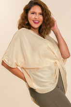 Load image into Gallery viewer, Umgee Satin Top with Front Knot in Champagne Top Umgee   
