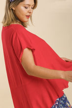 Load image into Gallery viewer, Umgee Linen Frayed Top in Candy Apple FINAL SALE Shirts &amp; Tops Umgee   
