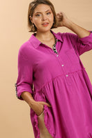 Umgee Mulberry Top with Animal Print Accents FINAL SALE Tops Umgee   