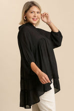 Load image into Gallery viewer, Umgee Button Front Tunic Top in Black Top Umgee   
