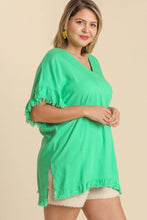 Load image into Gallery viewer, Umgee Ruffled Tunic Top in Lime Green  Umgee   
