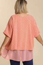 Load image into Gallery viewer, Umgee Layered Top with Polka Dot Details in Apricot  Umgee   
