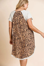 Load image into Gallery viewer, Umgee Oatmeal Dress with Animal Print Back FINAL SALE Dresses Umgee   
