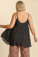 Load image into Gallery viewer, Umgee Spaghetti Strap Flowy Top in Black Shirts &amp; Tops Umgee   
