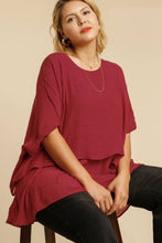 Load image into Gallery viewer, Umgee Lightweight Layered Tunic in Maroon Tops Umgee   
