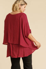 Load image into Gallery viewer, Umgee Lightweight Layered Tunic in Maroon Tops Umgee   
