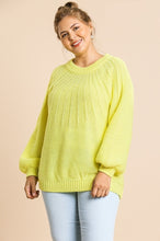 Load image into Gallery viewer, Umgee Yellow Neon Puff Sleeve Sweater Tops Umgee   
