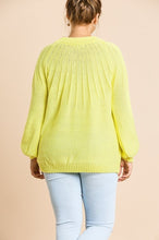 Load image into Gallery viewer, Umgee Yellow Neon Puff Sleeve Sweater Tops Umgee   
