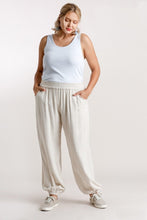 Load image into Gallery viewer, Umgee Linen Blend Jogger Pants in Oatmeal Pants Umgee   
