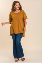 Load image into Gallery viewer, Umgee Oversized Cotton Tunic with Twisted Binding in Camel Top Umgee   
