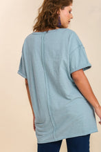 Load image into Gallery viewer, Umgee Oversized Cotton Tunic with Twisted Binding in Dusty Blue  Umgee   
