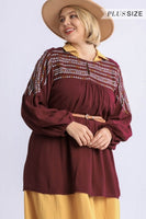 Umgee Sangria Printed Tunic Top FINAL SALE  Umgee   