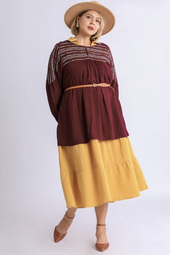 Umgee Sangria Printed Tunic Top FINAL SALE  Umgee   