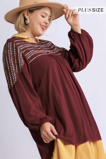 Umgee Sangria Printed Tunic Top FINAL SALE  Umgee   