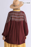 Umgee Sangria Printed Tunic Top FINAL SALE  Umgee   