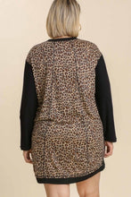 Load image into Gallery viewer, Umgee Black French Terry Dress with Animal Print Back  Umgee   
