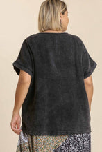 Load image into Gallery viewer, Umgee Mineral Washed Top in Black Shirts &amp; Tops Umgee   
