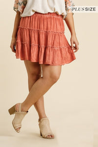 Umgee Canyon Clay Tiered Skirt Skirt Umgee   