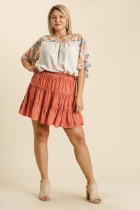 Umgee Canyon Clay Tiered Skirt Skirt Umgee   