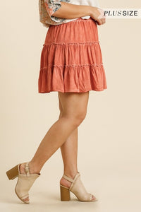 Umgee Canyon Clay Tiered Skirt Skirt Umgee   