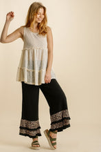 Load image into Gallery viewer, Umgee Sheer Top with Ruffle and Lace Trim in Natural Top Umgee   

