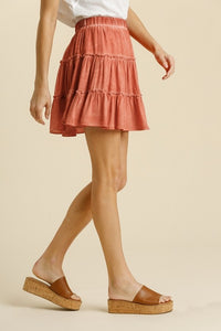 Umgee Canyon Clay Tiered Skirt Skirt Umgee   